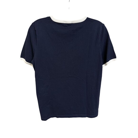 Celine Paris Navy Blue T-Shirt With White Horse & Carriage Graphic Logo Short Sl - Picture 2 of 11